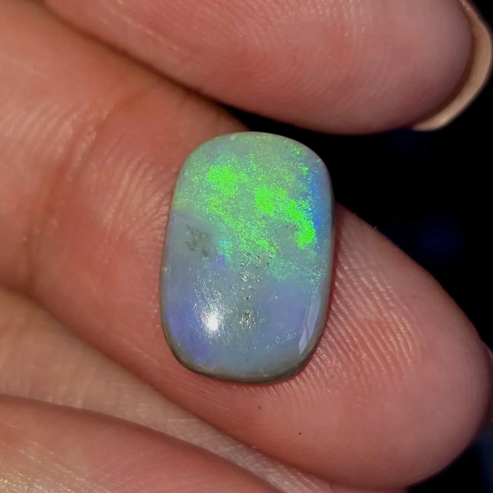 BLUE BADDIE - Custom Natural Australian Opal Ring - 1