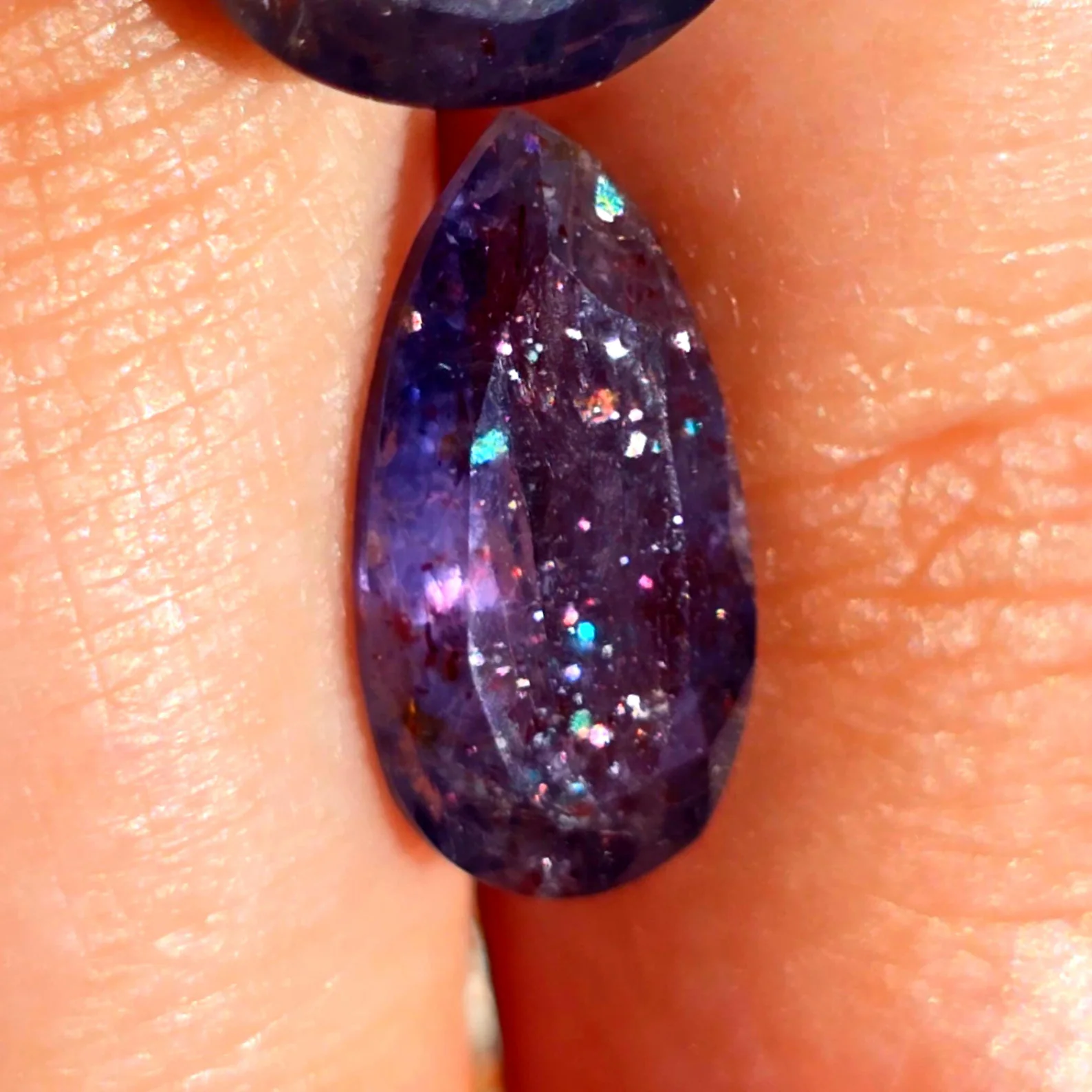 GALACTIC  GODDESS - CUSTOM Bloodshot Iolite Ring  PURPLE
