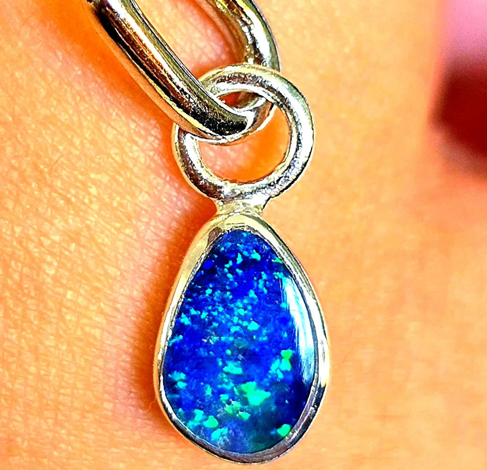 Natural Australian Opal Pendant 925 sterling silve71 - Copy