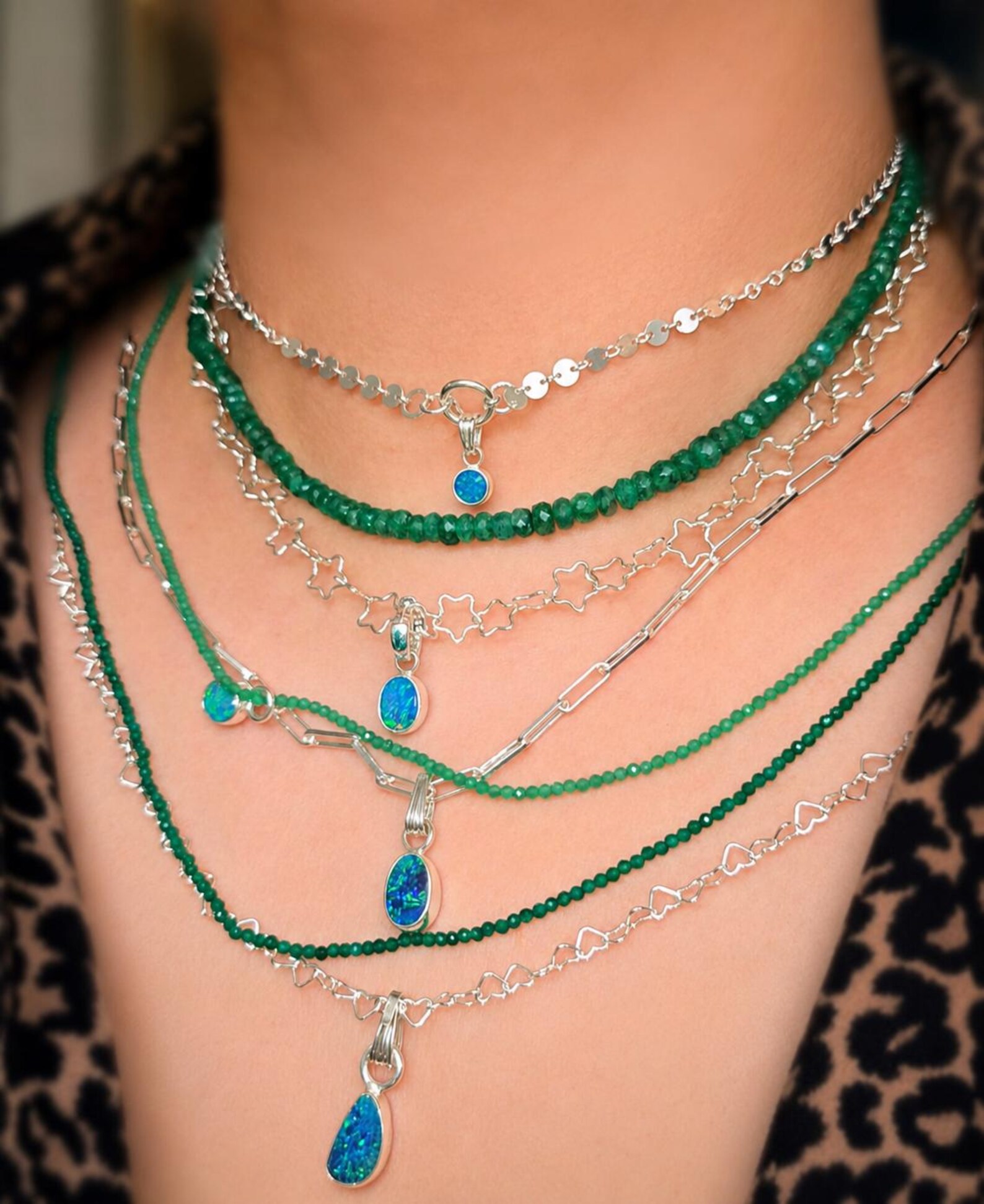 925 silver CHAINS: DISC , STAR , HEART link